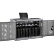 16-Device Charging Cabinet for Chromebooks Laptops and iPad® Tablets, Gray, Assembled