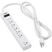 Global Industrial&#153; Surge Protected Power Strip, 5+1 Outlets, 15A, 90 Joules, 6' Cord