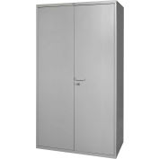 Global Industrial All-Welded Heavy Duty Storage Cabinet, 14 Gauge, 48"Wx24"Dx78"H, Gray