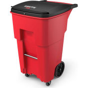 Rubbermaid Brute® Medical Waste Rollout Container W/ Casters 65 Gallon Red - 1971977