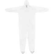 Disposable Microporous Coverall, Elastic Wrists/Ankles, Hood & Boots, White, 2X-Large, 25/Case