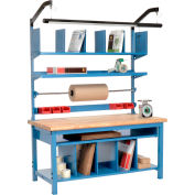 Global Industrial Complete Packing Workbench, Maple Butcher Block Safety Edge, 72"W x 30"D