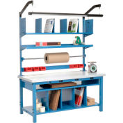 Global Industrial Complete Electric Packing Workbench Plastic Square Edge - 72 x 30