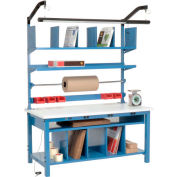Global Industrial Complete Packing Workbench W/Power Apron, ESD Square Edge, 72"W x 30"D