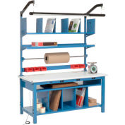 Global Industrial Complete Packing Workbench W/Power Apron, ESD Safety Edge, 60"W x 30"D