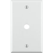 Leviton 88013 Telephone/Cable Wallplate, 1-Gang, Standard Size, .406" Hole, White
