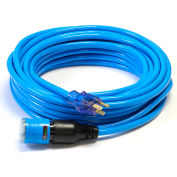 Century D14410100BL ProLock Extension Cord, 10/3 SJTW, 100', Lighted Ends, Blue