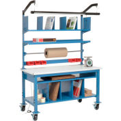 Global Industrial™ Complete Mobile Packing Workbench, ESD Safety Edge, 72"W x 30"D