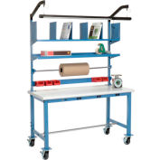 Global Industrial Mobile Electric Packing Workbench Plastic Safety Edge - 72 x 30 - Riser Kit