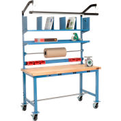 Global Industrial Mobile Electric Packing Workbench Maple Block Square Edge 60x30 - Riser Kit