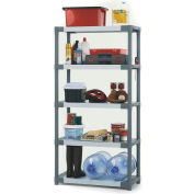 Grosfillex® US028009 Plastic Solid Shelving 36"W x 16"D x 70"H Capacity 200 lbs