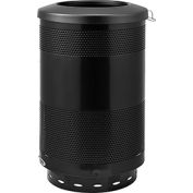 Global Industrial 55 Gallon Perforated Steel Receptacle w/ Flat Lid - Black