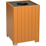 Global Industrial 32 Gallon Square Recycled Plastic Receptacle W/ Liner, Cedar