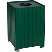 Global Industrial 32 Gallon Square Recycled Plastic Receptacle W/ Liner, Green