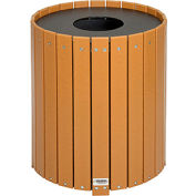 Global Industrial 32 Gallon Round Recycled Plastic Receptacle W/ Liner, Cedar