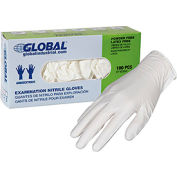 Global Industrial™ Nitrile Gloves, Exam Grade, Powder Free, White, 3 MIL, 100/Box, Large