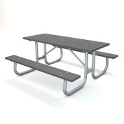 Global Industrial 6' Rectangular Picnic Table, Recycled Plastic, Gray