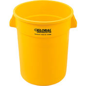 Global Industrial Plastic Trash Container, Garbage Can - 32 Gallon Yellow