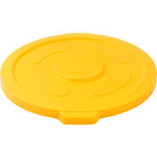 Global Industrial Plastic Trash Container, Garbage Can Lid - 55 Gallon Yellow