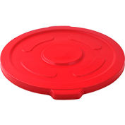 Global Industrial Plastic Trash Container, Garbage Can Lid - 55 Gallon Red