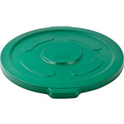 Global Industrial Plastic Trash Container, Garbage Can Lid - 55 Gallon Green