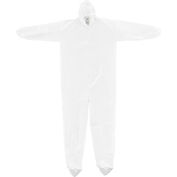 Disposable Microporous Coverall, Elastic Wrists/Ankles, Hood & Boots, White, 3X-Large, 25/Case