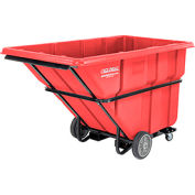 Deluxe Red Extra Heavy Duty Plastic Forkliftable Tilt Truck 1-1/2 Cu. Yard
