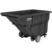 Deluxe Black Extra Heavy Duty Plastic Forkliftable Tilt Truck 1-1/2 Cu. Yard