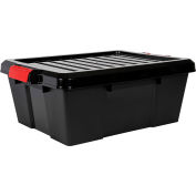 Quantum Heavy-Duty Latch Container with Lid 21"Lx15-7/8"x7-3/4"H Black Price Each - Pkg Qty 6