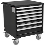 Global Industrial™ Mobile Modular Drawer Cabinet, 7 Drawers, w/Lock, 30"Wx27"Dx37"H, Black