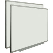 Global Industrial™ Magnetic Whiteboard - 48 x 36 - Steel Surface - Aluminum Frame - Pack of 2