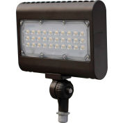 Commercial LED CLF4-50P5KNBR LED Flood Light, 50W, 6000 Lumens, 5000K, Knuckle Mnt, Bronze, DLC 4.4