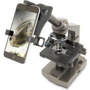 Carson MS-100SP Intermediate 100x-1000x Compound Microscope w/ Smartphone Digiscoping Adapter Bundle
