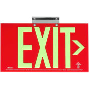 Dual-Lite DPLAF50SR DPL Exit Sign, Photoluminescent w/Red Letters, Aluminum Frame, Single Face