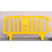 MOVIT® Interlocking Plastic Barricade, Yellow, 10 Pack + FREE SHIPPING! - Pkg Qty 10