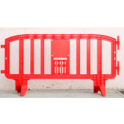 MOVIT® Plastic Barricade, Interlocking, Red, 10 Pack + FREE SHIPPING! - Pkg Qty 10