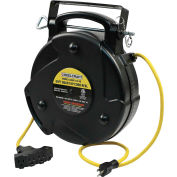 Reelcraft LG3065 123 9Q Medium Duty Cord Reel, 15A, 12/3, 65' Cord w/ Quad Outlet