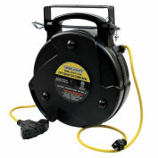 Reelcraft LG3075 143 9Q Medium Duty Cord Reel, 10A, 14/3, 75' Cord w/ Quad Outlet