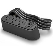 Wiremold WSPC320CBK Desktop Power & Charging Center w/ Mounting Kit, 3-TR Outlets, 1-USB-A, 1- USB-C