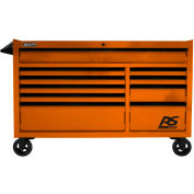 Homak OG04054010 RS Pro Series 54-1/2"W X 24"D X 40-3/8"H 10 Drawer Orange Roller Tool Cabinet