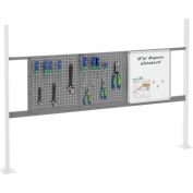 Panel Kit for 72"W Workbench with 18"W Whiteboard and 36"W Pegboard, Mounting Rail - Gray