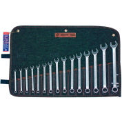 Wright Tool 752 WRIGHTGRIP™2.0 7MM-22MM 12 Point 15 Piece Satin Metric Combination Wrench Set