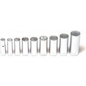Wright Tool 304 3/8" Drive 3/8"-7/8" 6 Point 9 Piece SAE Deep Hand Socket Set