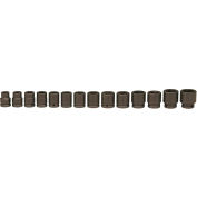Wright Tool 610 3/4" Drive 3/4"-1-5/8" 6 Point 14 Piece SAE Standard Impact Socket Set