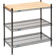 Nexel® Black Epoxy Display Unit - 36"W x 24"D x 34"H - 3 Tier
