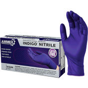 Ammex® AINPF Textured Medical/Exam Nitrile Gloves, Powder-Free, Indigo, X-Large, 100/Box