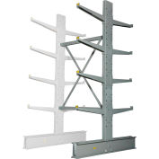 Global Industrial Double Sided HD Add-On Cantilever Rack Unit, 48"W x 60"D x 8'H, With Lip