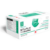 STLFLX™ AirGUARDZ™ ASTM F2100 Level 3 Surgical Mask w/ Earloops, Green, 50 pack, SEN-730