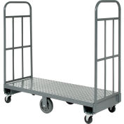 Global Industrial Steel Deck Narrow Aisle U-Boat Platform Truck 60"x16", 1500 Lb. Cap.