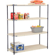 Nexel®, Nexelite®, 4 Tier, Vented Plastic Mat Shelving Unit, 54"W x 24"D x 63"H
